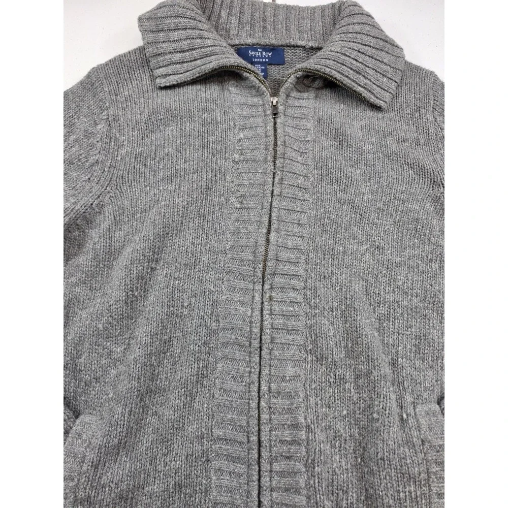 Savile Row London Shawl Cardigan Button Sweater Gray Men's Size XL